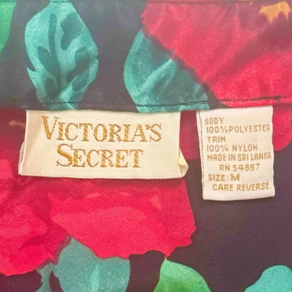 90s Victoria’s Secret Silky Satin Floral Print Vintage Lace Camisole Gold Label - Picture 3 of 8